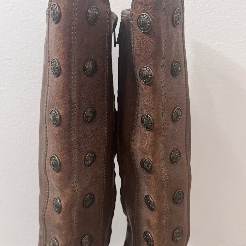 Frye Adrienne Button Boots Rustic Brown Tall Leather Vintage Victorian Sz 10M - Picture 5 of 14